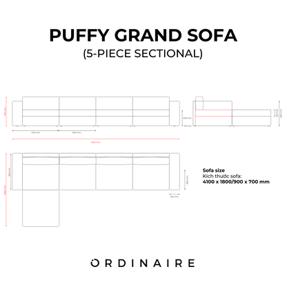 PUFFY GRAND SOFA - 5-PIECE SECTIONAL SOFA