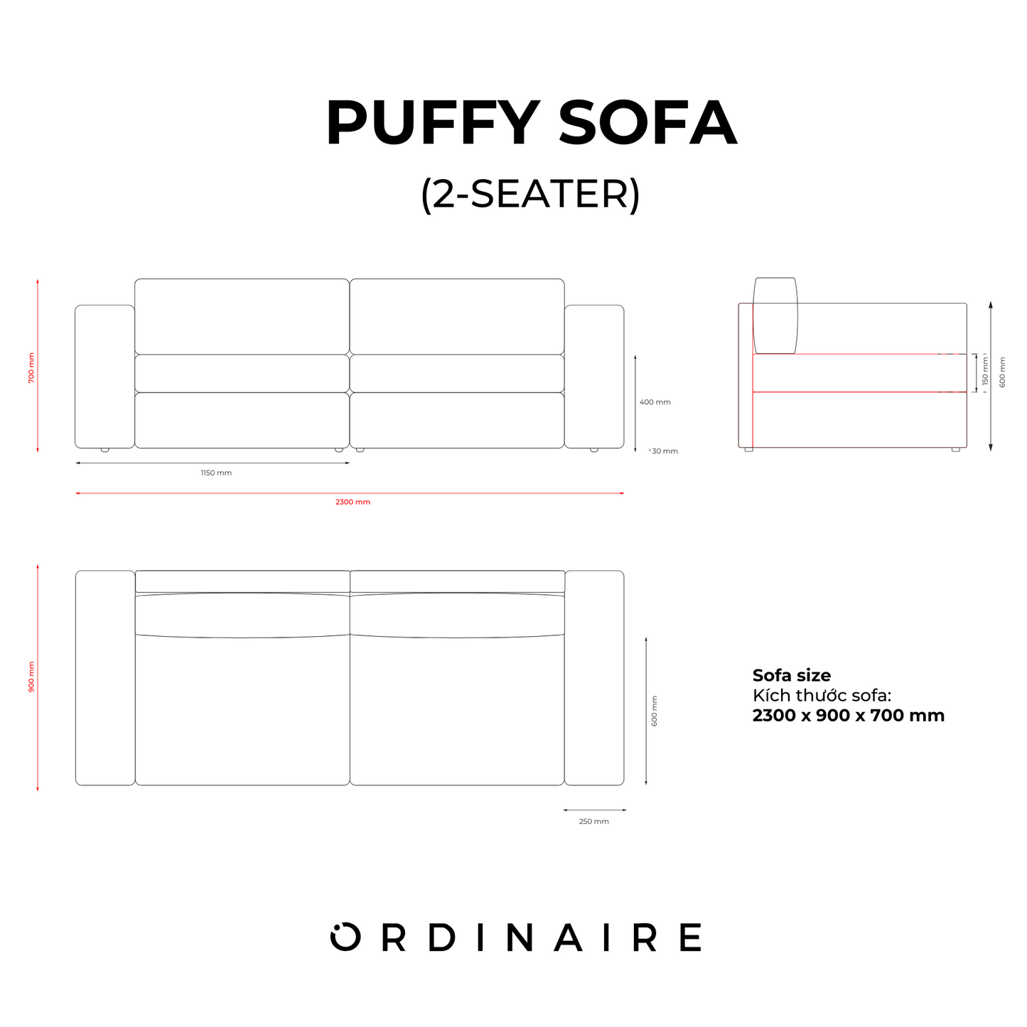 PUFFY SOFA (2-SEATER)